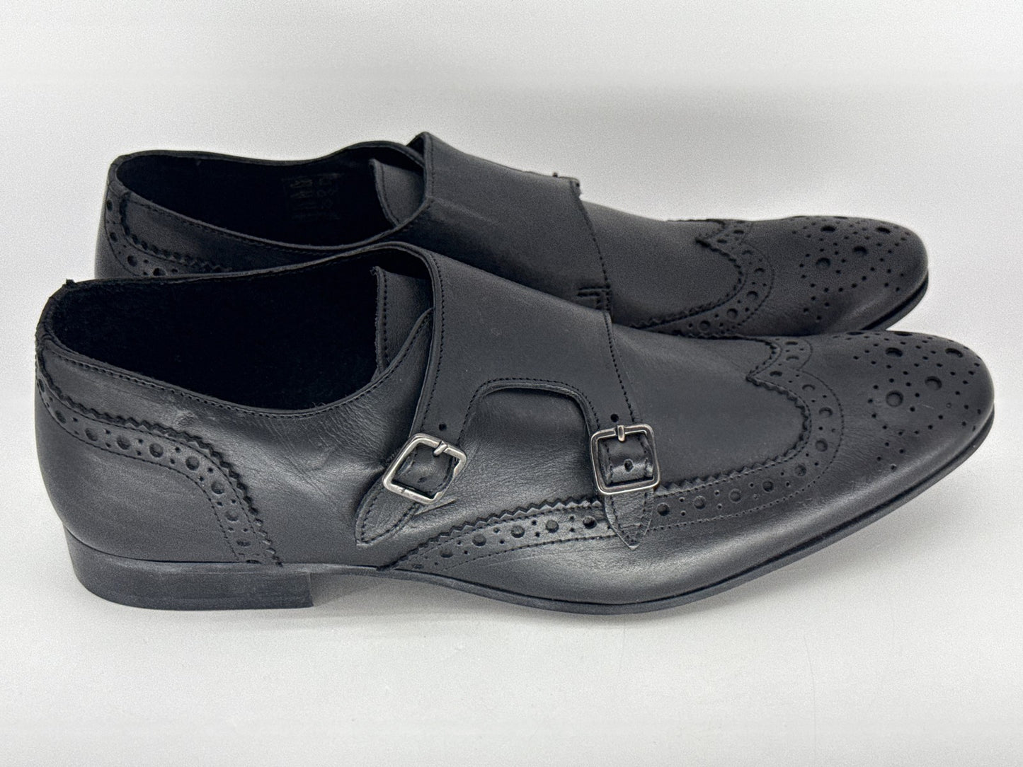 Kurt Geiger 08/15 Oxford Brogue Shoes 43 Mens 44 Black Leather