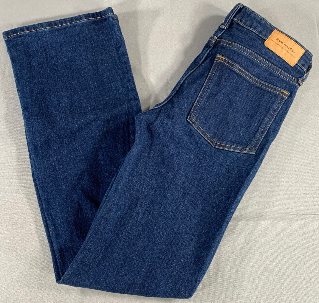 Frank And Oak Womens Jeans 26 The Bootcut Dark Wash Mid Rise Stretch Denim 29x30
