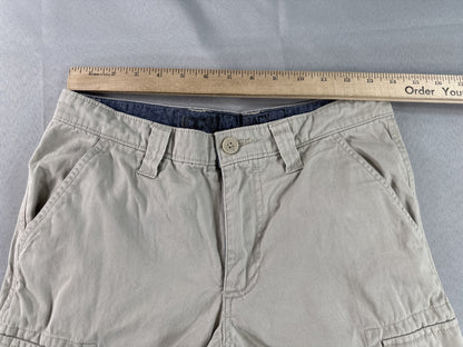LECAVY Cargo Shorts 28 Khaki Regular Fit Chino Cotton Pockets Outdoor Pants