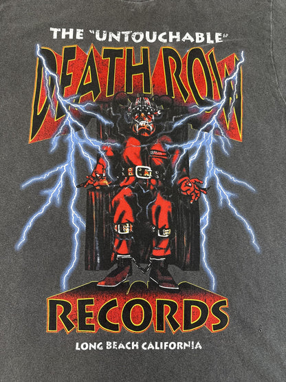 Death Row Records Graphic Tee S S/P Black Cotton Short Sleeve Crewneck All Over