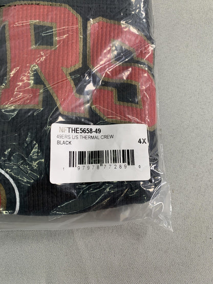San Francisco 49ers Shirt Mens 4XL Black NFL Football Long Sleeve Thermal Crew