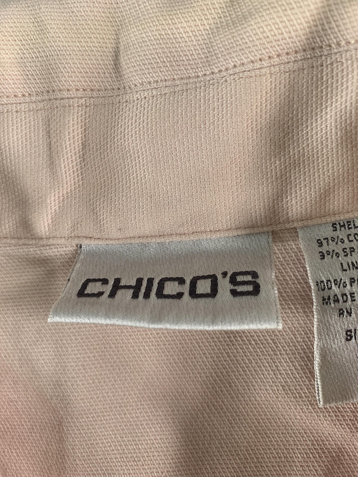 Chicos Jacket Womens 1 Stretch Casual Button Front Pockets Lightweight Blazer 97