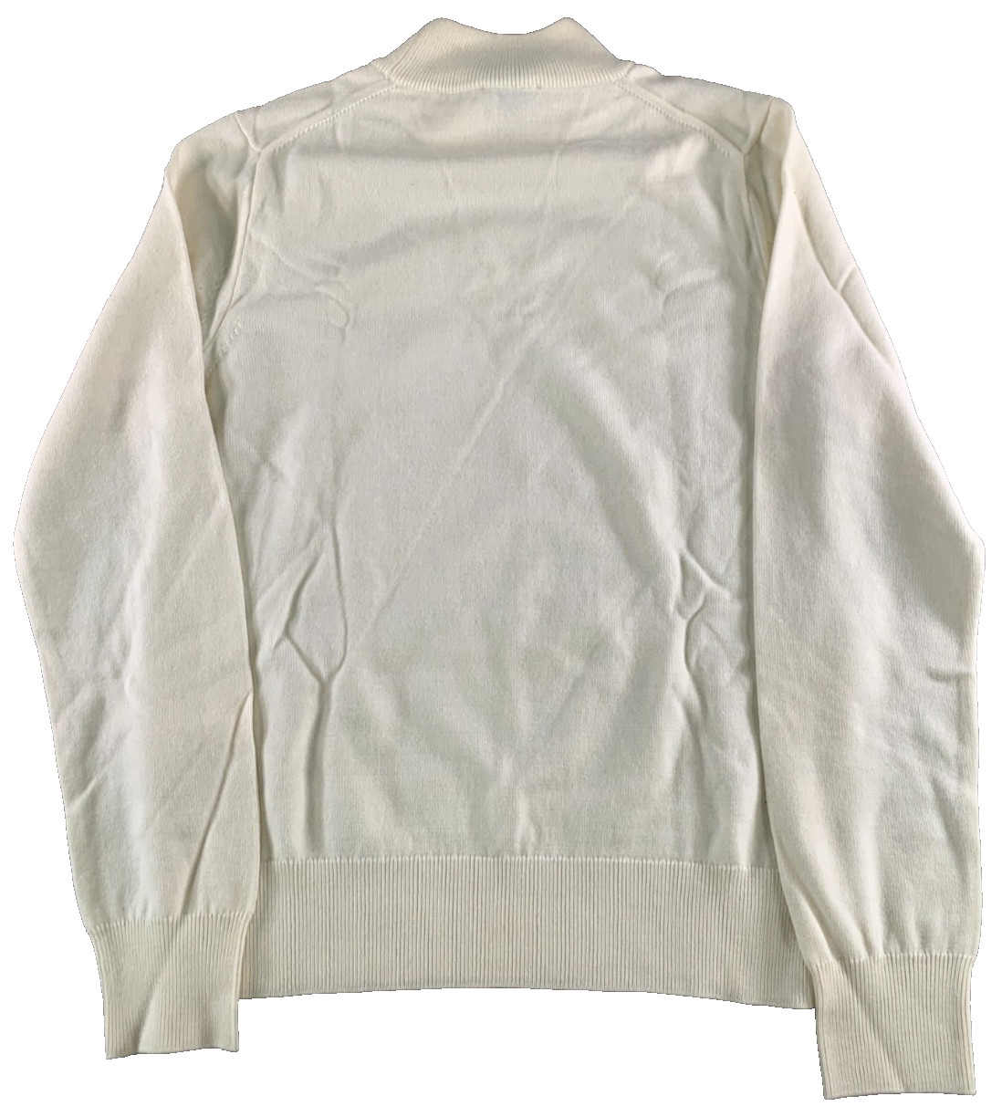 Sandro Paris Women XS Ivory Mock Neck Fine Knit Pullover Sweater Minimalist