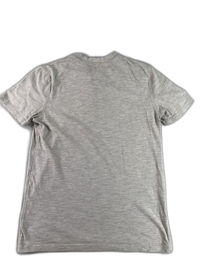 SONOMA Henley Shirt S Gray Cotton Blend Short Sleeve Soft Solid VN Mens Relaxed