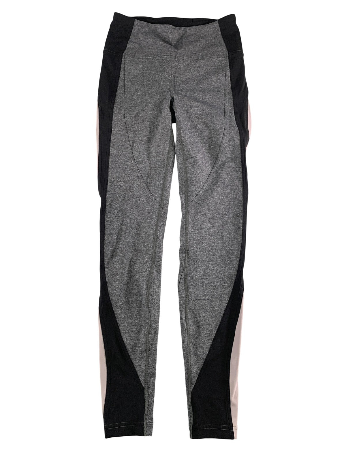 Lululemon Leggings Womens 6 Gray Black Pink Colorblock Ankle Yoga Gym Training