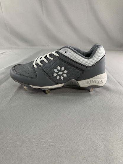 Ringor RIP-IT Diamond Softball Cleats Womens 8 Gray Charcoal White Metal Shoes