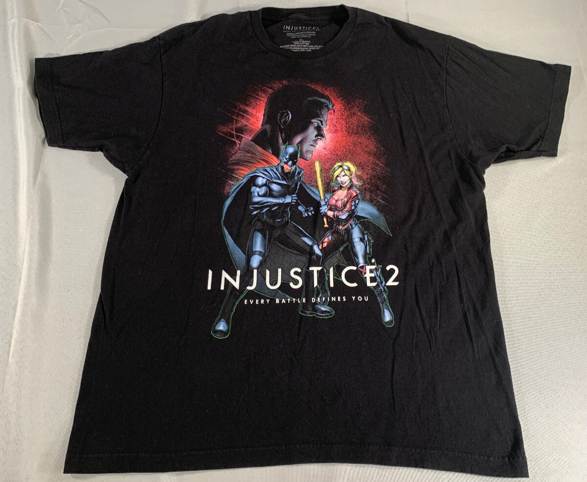 Injustice 2 T-Shirt XL Black DC Comics Loot Crate Exclusive Batman Superman Game