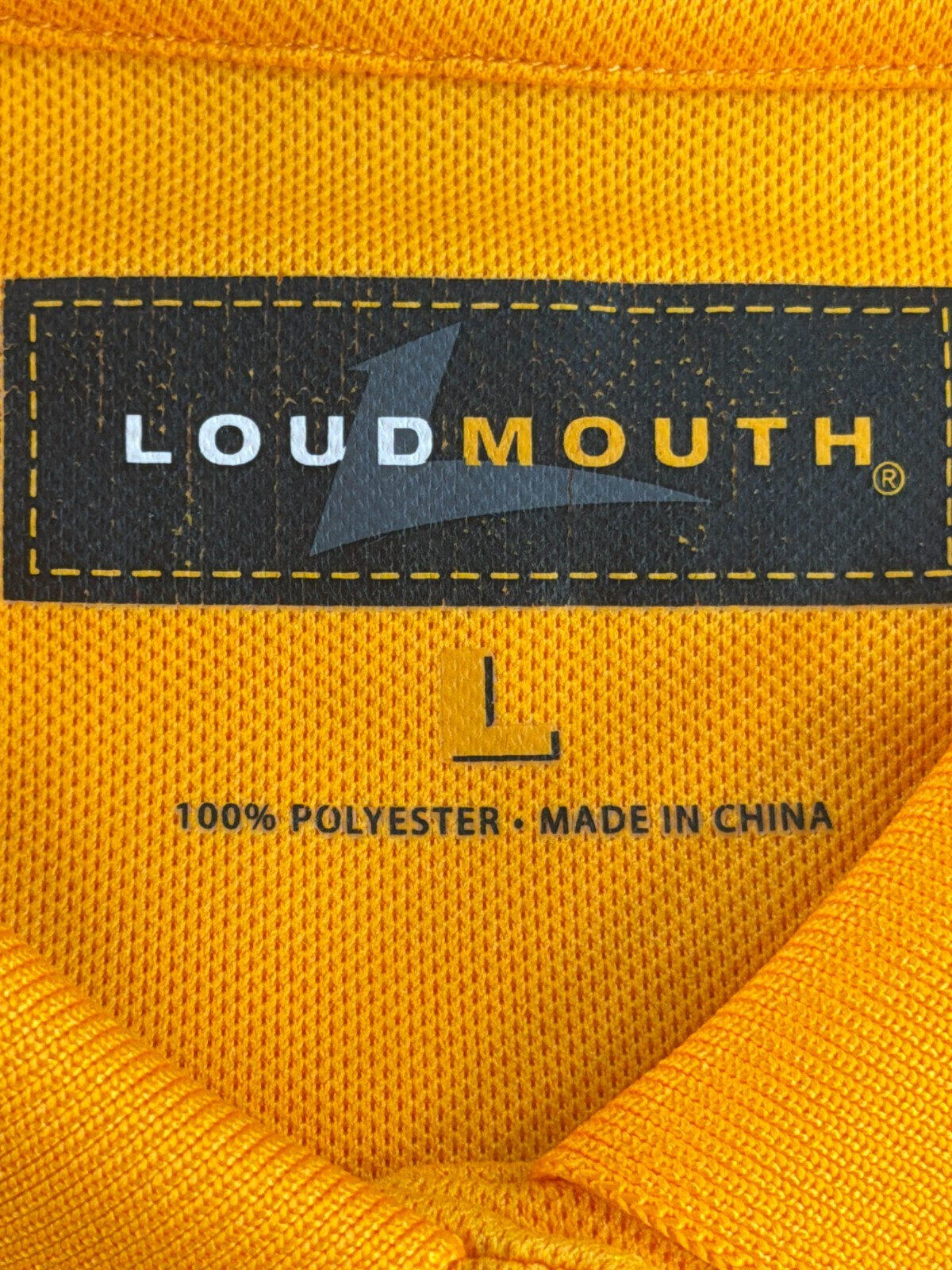 Loudmouth Golf Polo Shirt Womens Large Yellow Gold Solid Pique 100% Polyester