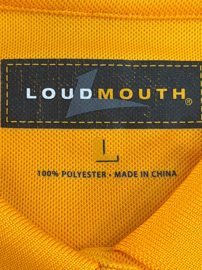 Loudmouth Golf Polo Shirt Womens Large Yellow Gold Solid Pique 100% Polyester