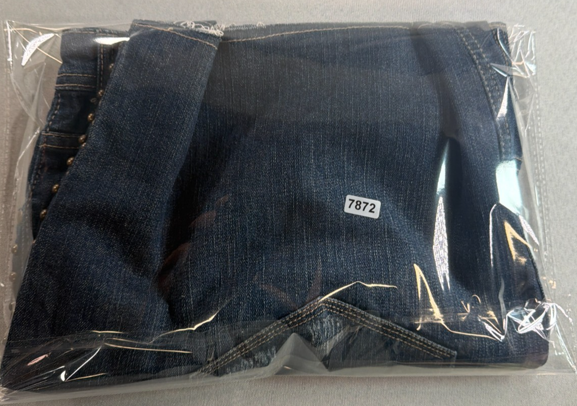 Evolution JMS Plus 3X Denim Mini Skirt Studded Side Raw Hem Distressed 22W 24W