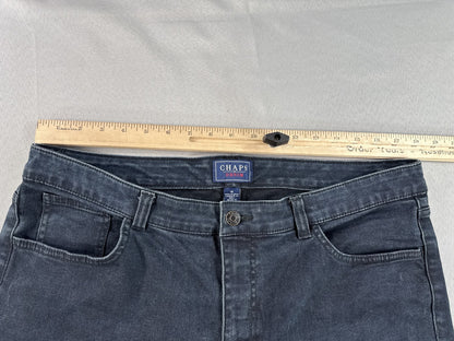 CHAPS Straight Leg Jeans 16 Black Cotton Blend Fit India Denim Classic Boho