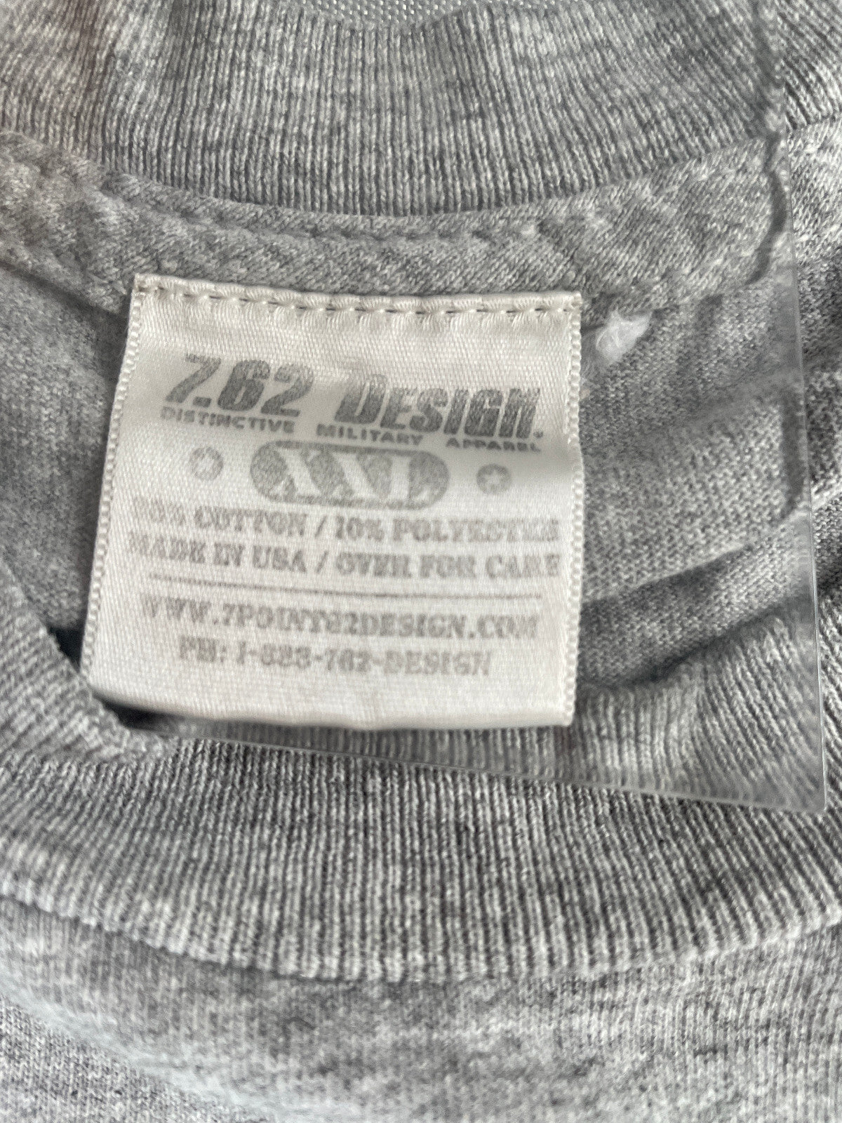 7.62 Design Marines T-Shirt XXL Gray Distinctive Military Graphic USA Cotton