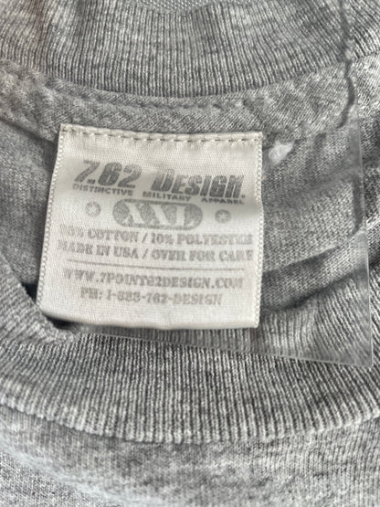 7.62 Design Marines T-Shirt XXL Gray Distinctive Military Graphic USA Cotton
