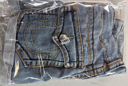 True Religion Girls Denim Shorts Size 11/12 Blue Stretch Cuffed Jean Shorts