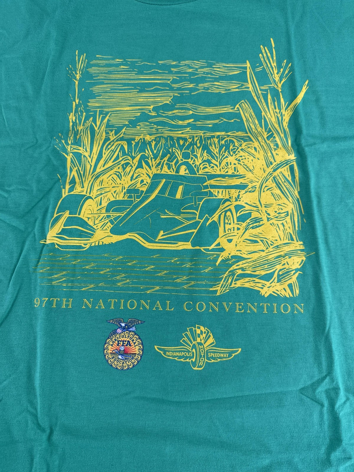 Indianapolis Motor Speedway Shirt Mens 2XL Green FFA 97th Convention Racing Tee