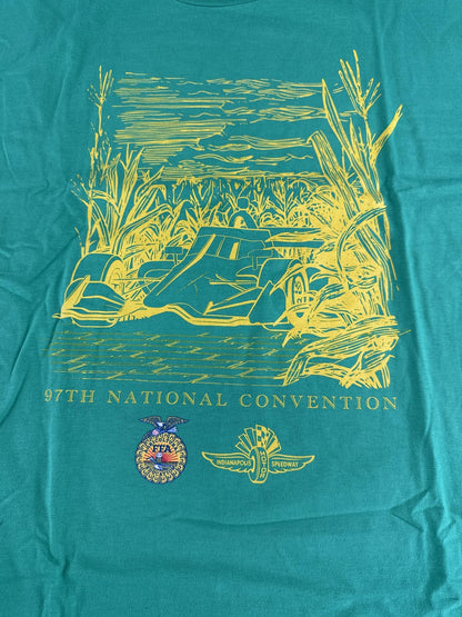 Indianapolis Motor Speedway Shirt Mens 2XL Green FFA 97th Convention Racing Tee