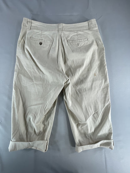 Sonoma Capri Pants Womens 14 Beige Stretch Cropped Chino Casual Original Light
