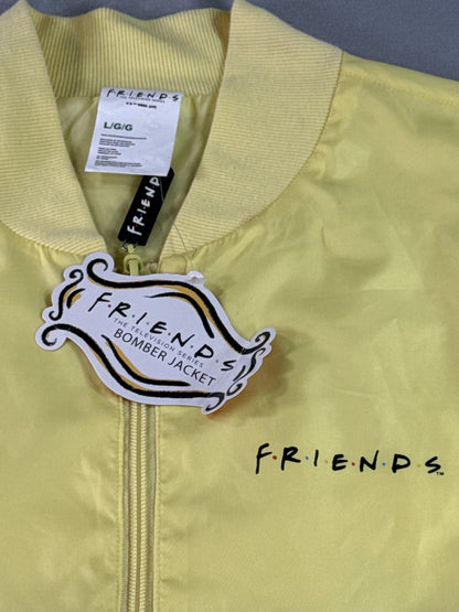 Friends TV Show Yellow Bomber Jacket Large Polyester Outerwear