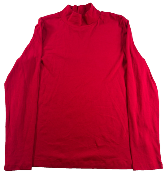 Womens Croft & Barrow 100% Cotton Long Sleeve Mock Neck Turtleneck L