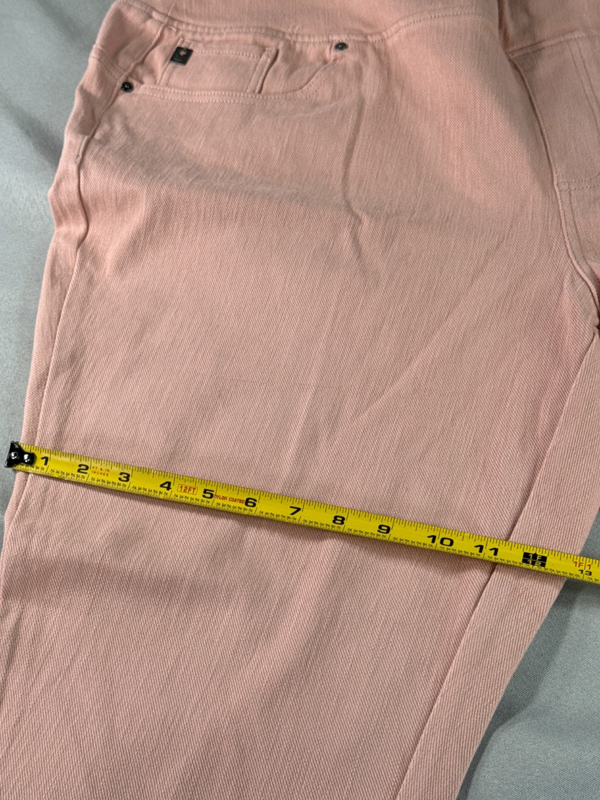 Belle By Kim Gravel Pink Crop Jeans Womens 2X Pull On Stretch Denim Capris Pants