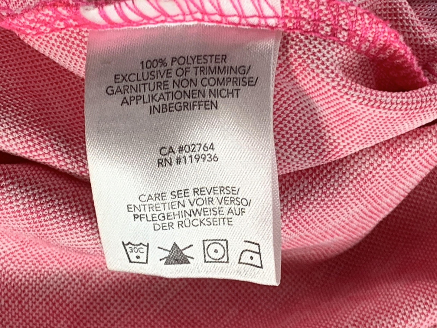 Nivo Polo Shirt Womens XL Pink White Geometric Golf Short Sleeve Quarter Zip
