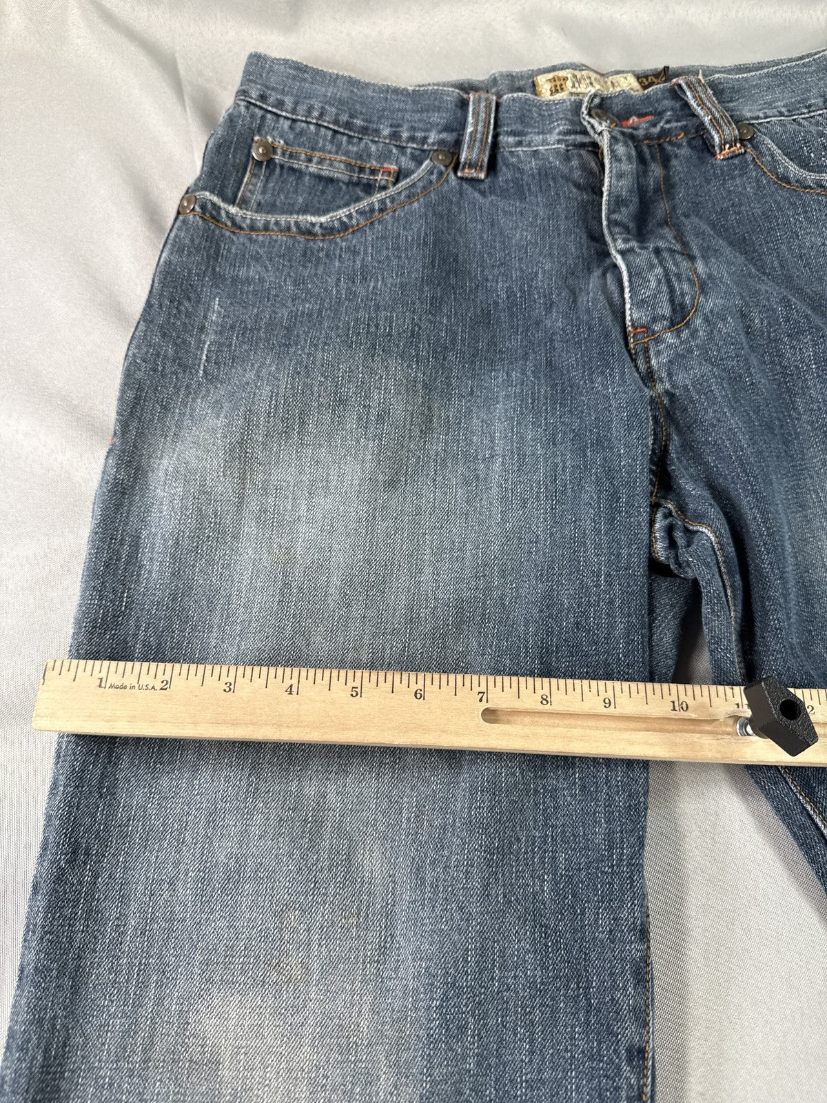 MICROS M2BX 385 Jeans 34x30 Blue 100% Cotton Straight Leg Classic Zip Fly