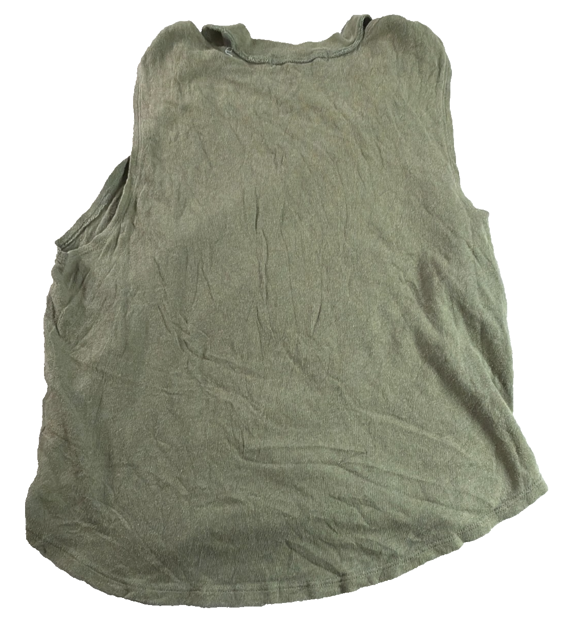 Free People By The Free Tank Top Small Olive Green Knotted Shoulder Cotton NWT