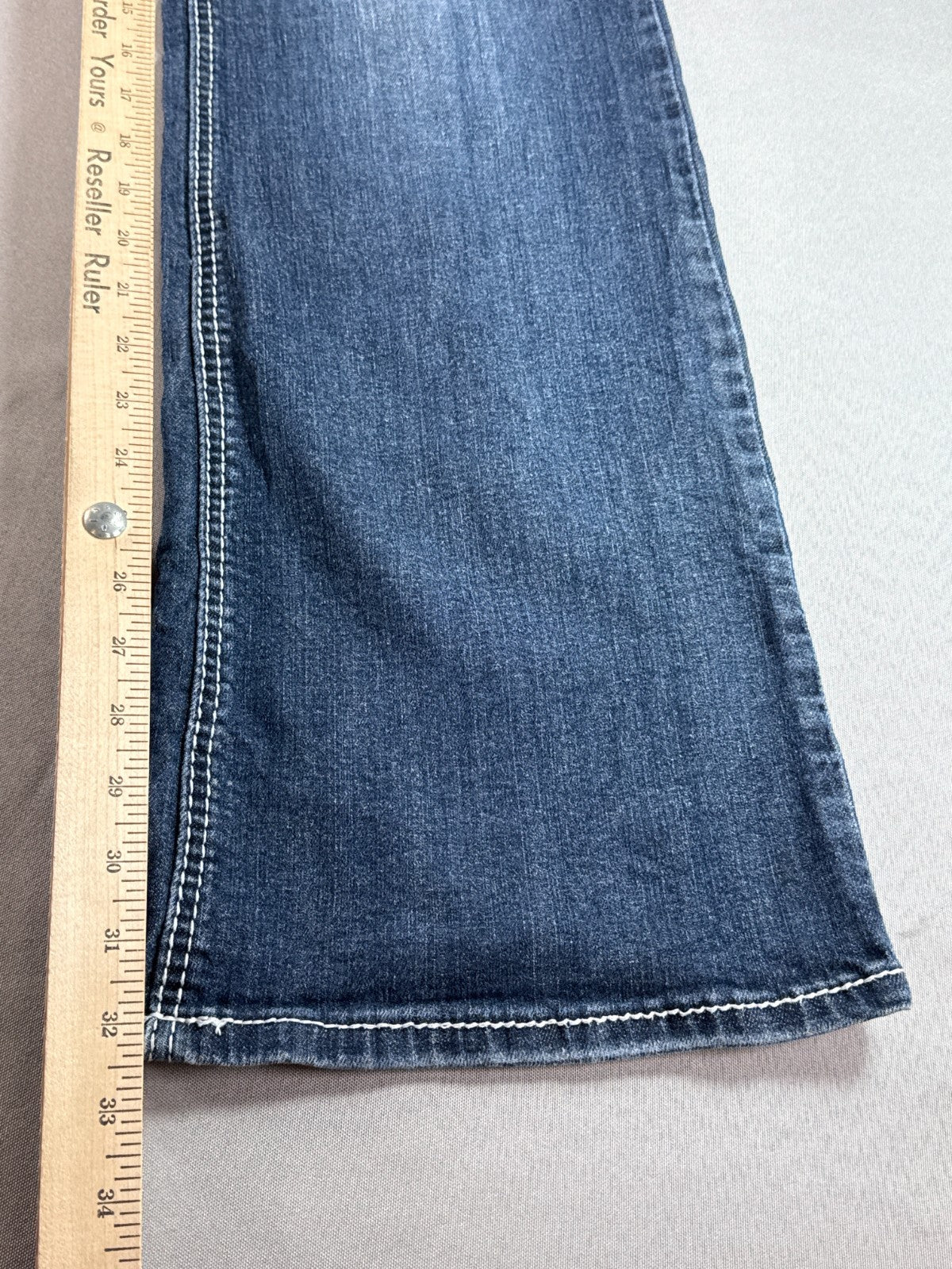 Maurices Bootcut Jeans Womens 13/14 Long Blue Stretch Denim Mid Rise Flare