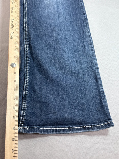 Maurices Bootcut Jeans Womens 13/14 Long Blue Stretch Denim Mid Rise Flare