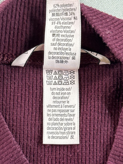 Victoria's Secret Maroon Pullover Sweater Womens Long Sleeve Ribbed Retro M Knit