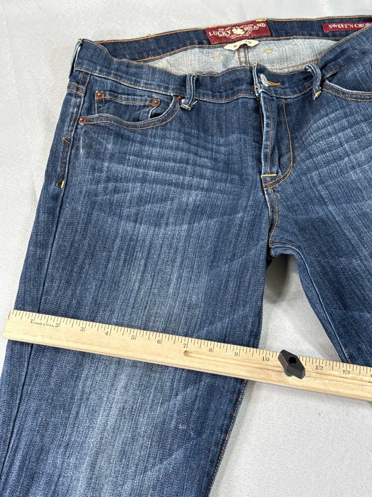 Lucky Brand Jeans 8 8/29 Blue Relaxed Fit Pocket Cotton Spandex Mid Rise