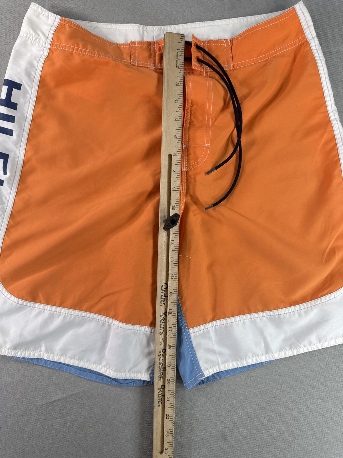 Tommy Hilfiger Colorblock Swim Trunks M Orange/White/Blue 100% Polyester