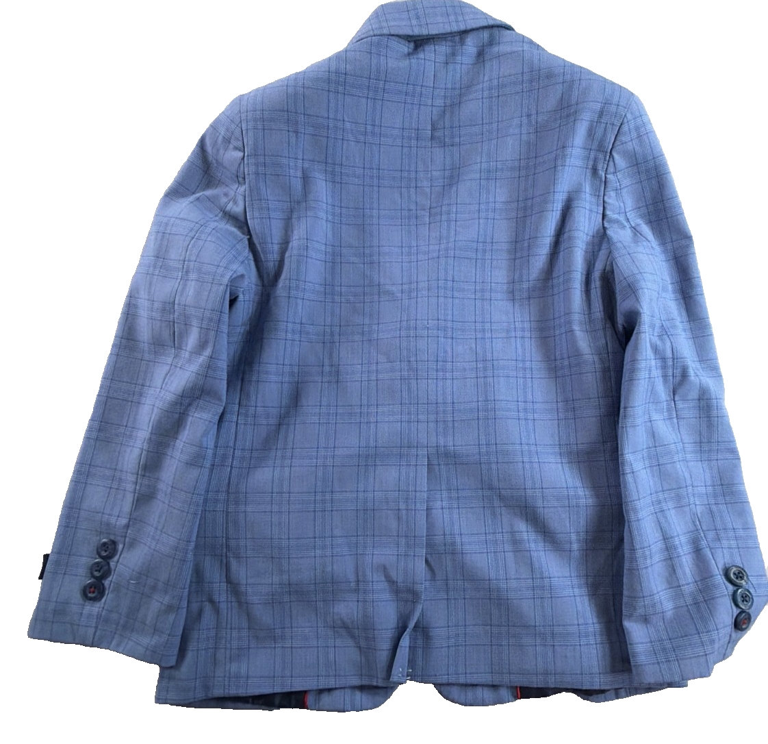 Tommy Hilfiger THFlex Boys Suit Jacket Blazer Blue Plaid Stretch Size 8 Apparel