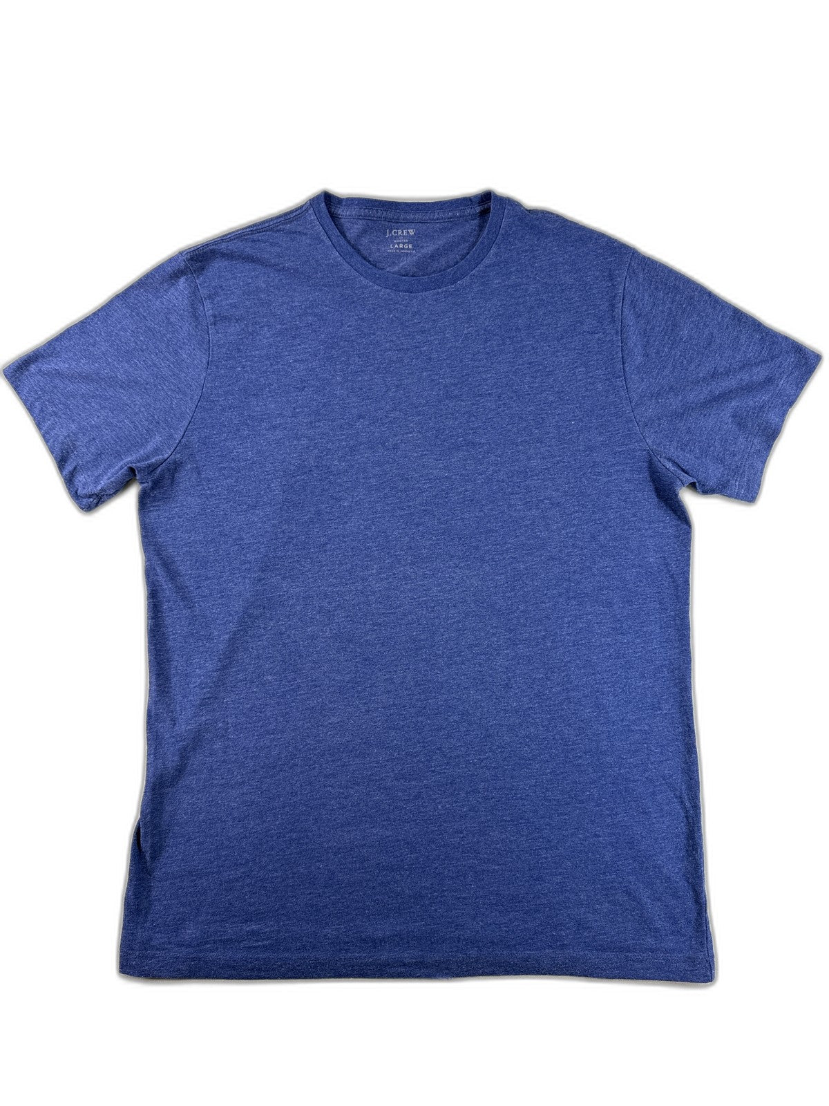 J.Crew Tee Mens Large Blue Cotton Crewneck Short Sleeve Solid Regular Fit Preppy