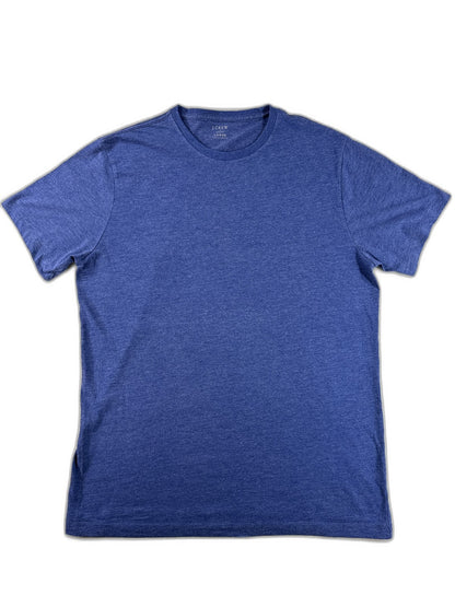 J.Crew Tee Mens Large Blue Cotton Crewneck Short Sleeve Solid Regular Fit Preppy