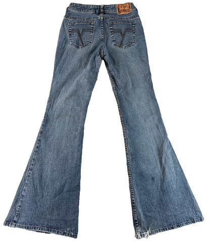 YMI Flare Jeans Womens Size 3 Blue Low Rise Stretch Denim Bell Bottom Pants