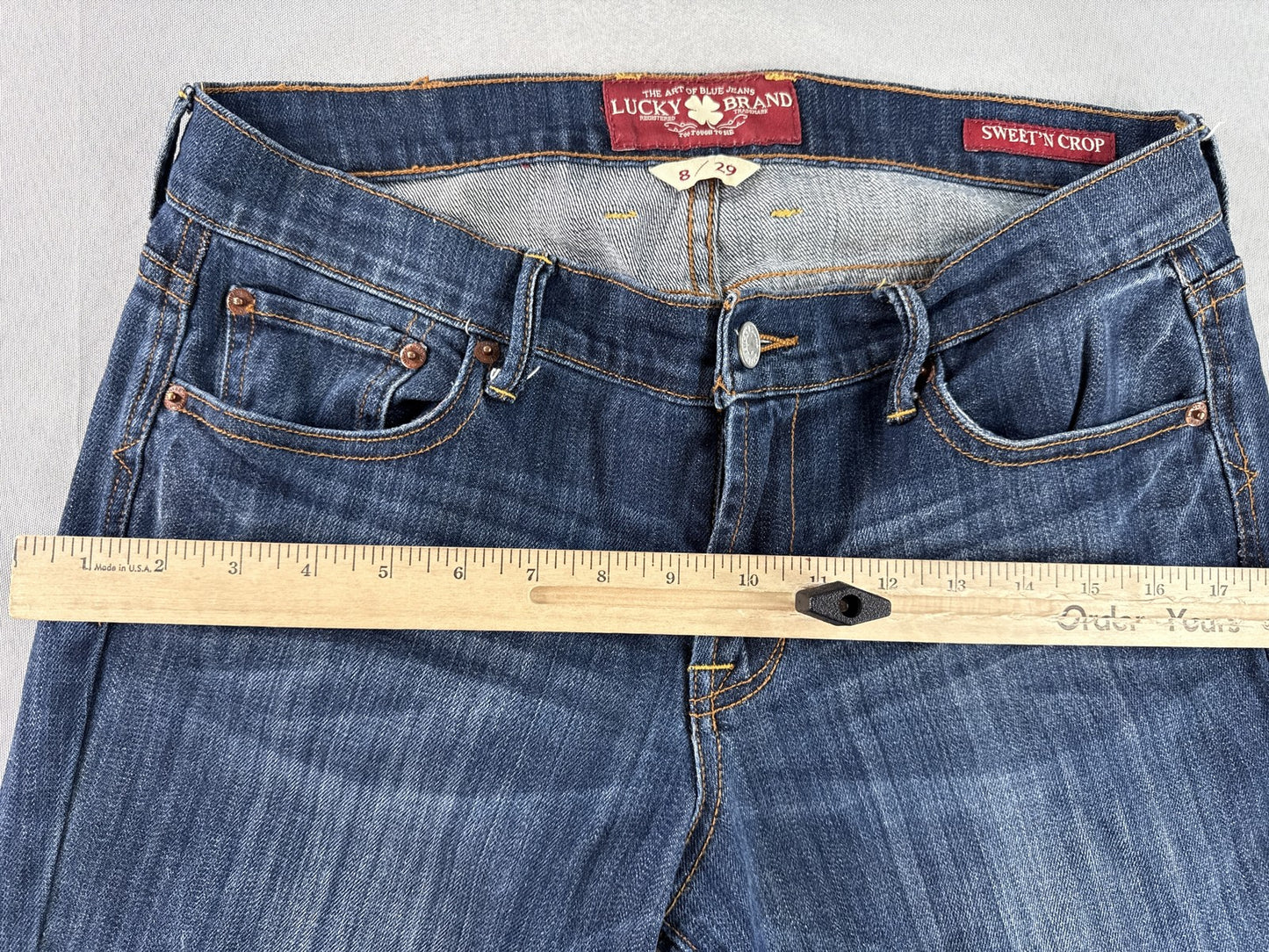 Lucky Brand Jeans 8 8/29 Blue Relaxed Fit Pocket Cotton Spandex Mid Rise