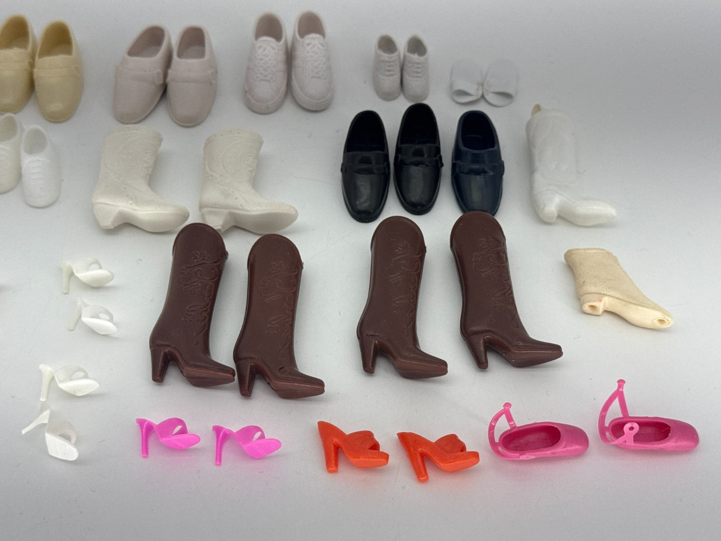 Barbie Doll Shoes Huge Lot Vintage Mixed Heels Boots Sneakers Cowboy Ken 100+pc