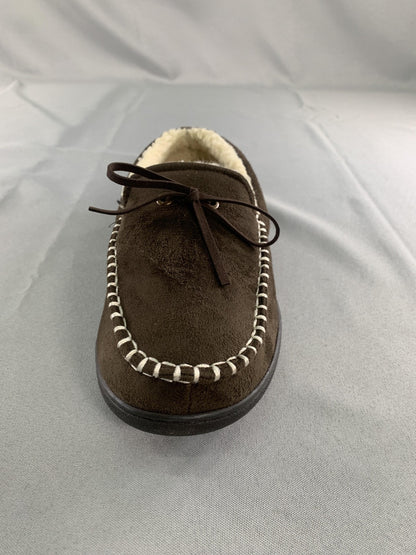 Levis Moccasin Slippers Mens Size 8-9 Brown Memory Foam House Shoes 530-50009