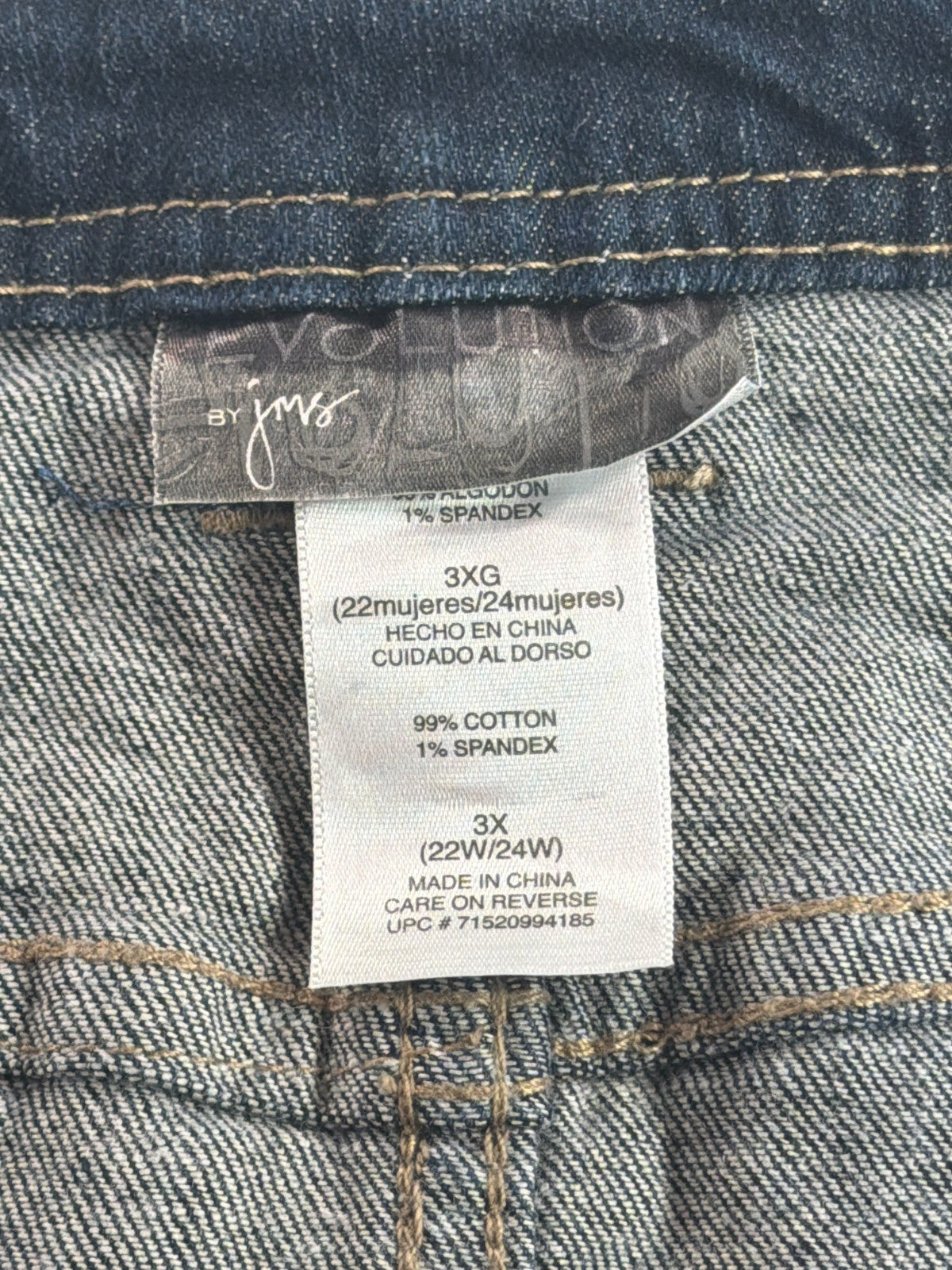 Evolution JMS Plus 3X Denim Mini Skirt Studded Side Raw Hem Distressed 22W 24W