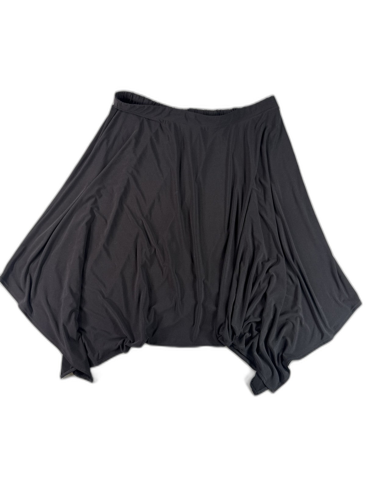 Lane Bryant Asymmetrical Skirt 22 Womens 22/24 Black Polyester Spandex Elastic