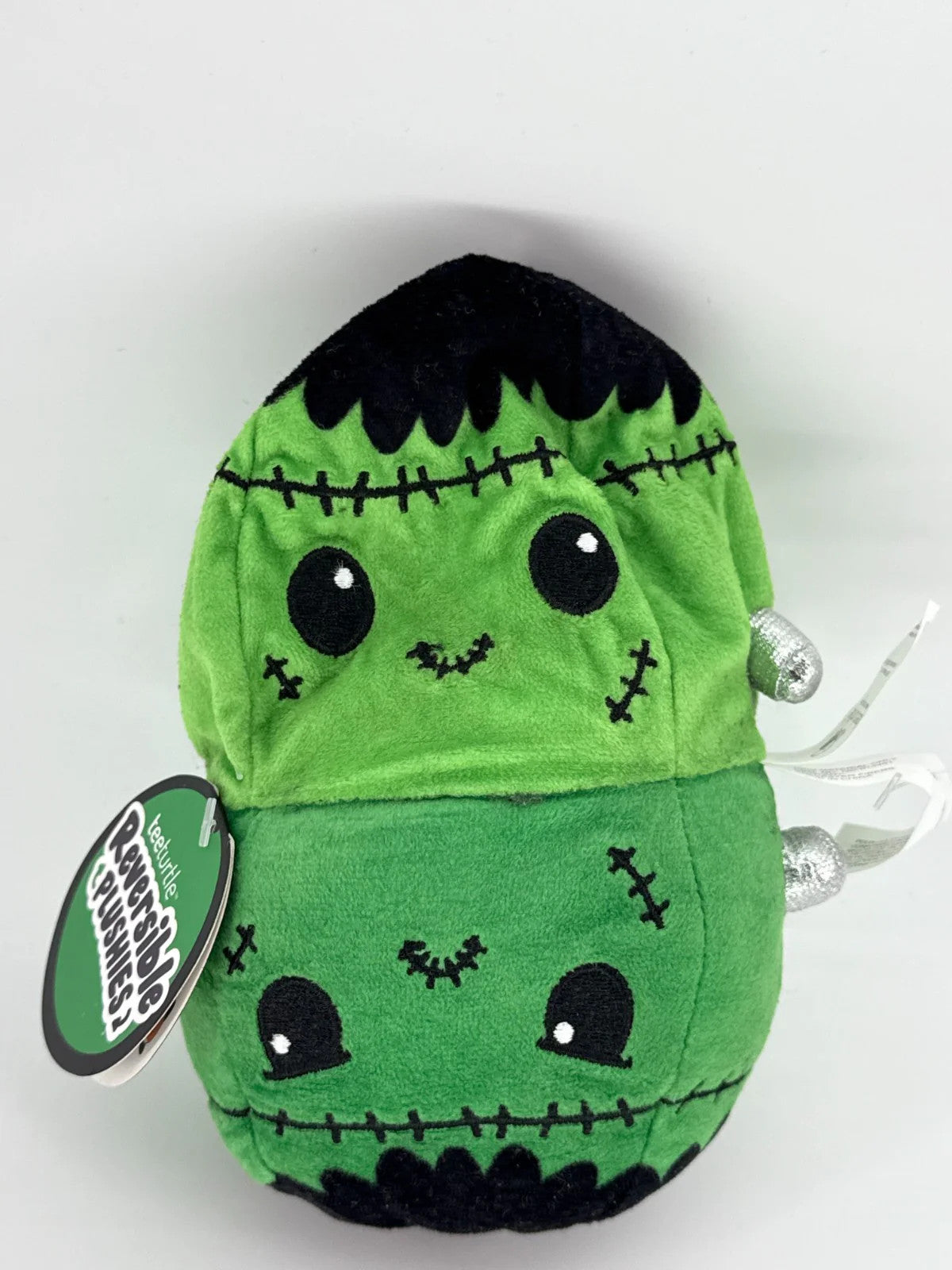 TeeTurtle Reversible Plush Halloween Bride & Frankenstein Set NWT Emo Happy Mood