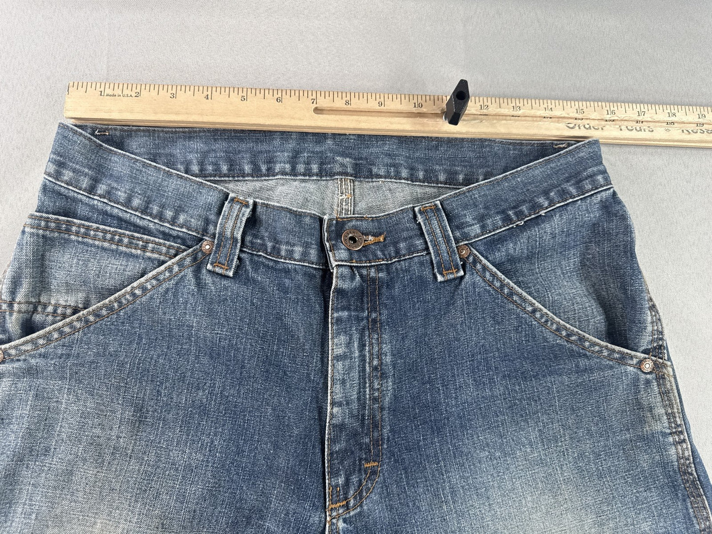 Lee 291 265 Jeans 32x32 Blue Straight Leg Distressed Cotton Vintage Denim