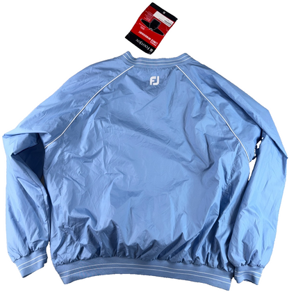 FootJoy Womens XL Lined Windshirt Light Blue Golf Pullover Oakmont Country Club
