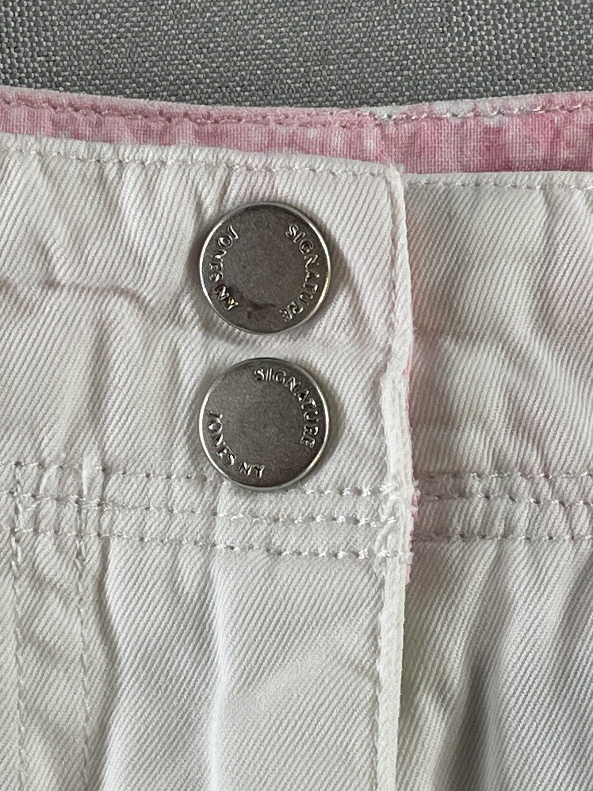 Jones New York Signature Shorts Womens 12 White Casual Cotton Pockets Summer