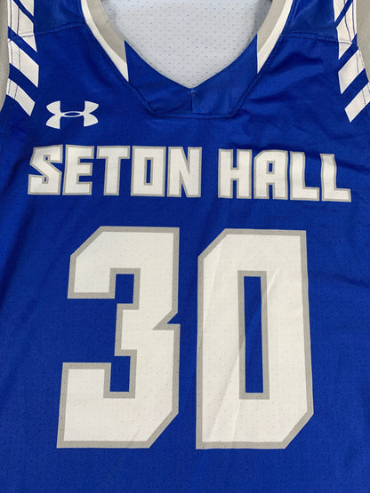 Under Armour Seton Hall #30 Jersey Women M Blue NCAA Authentic Basketball Top