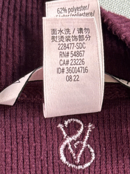 Victoria's Secret Maroon Pullover Sweater Womens Long Sleeve Ribbed Retro M Knit