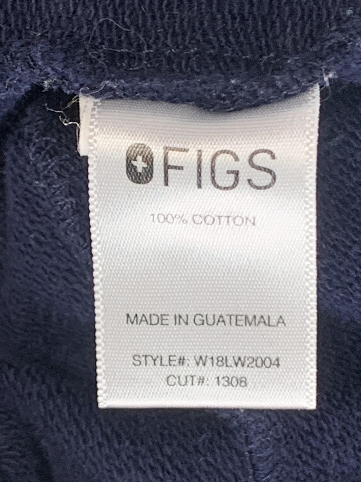 FIGS Jogger Sweatpants Womens XS Blue 100% Cotton Elastic Cuff Lounge Pants code