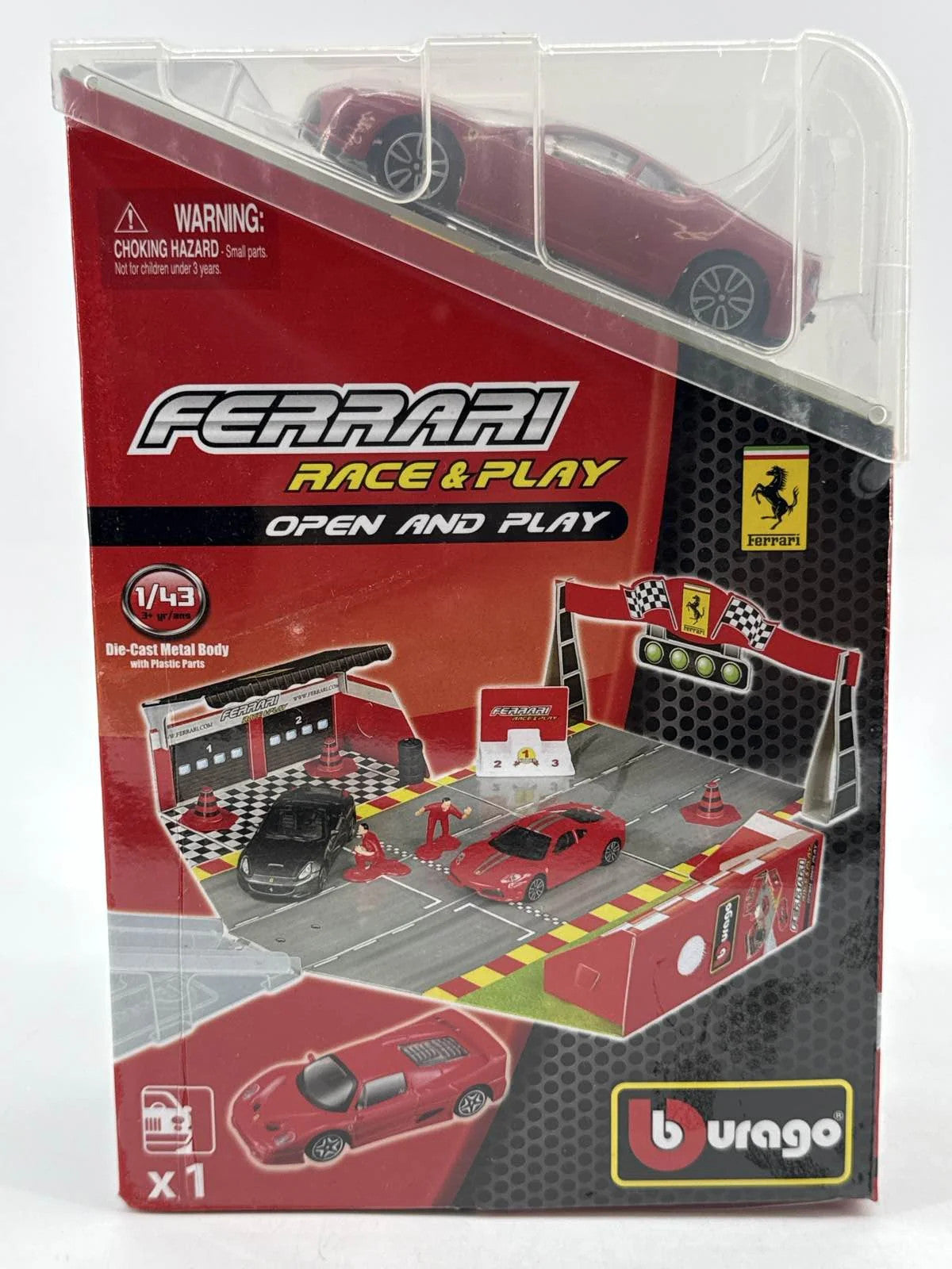 Bburago Ferrari Race Play 1:43 Diecast Model Car Adult Collectible Red Unbranded