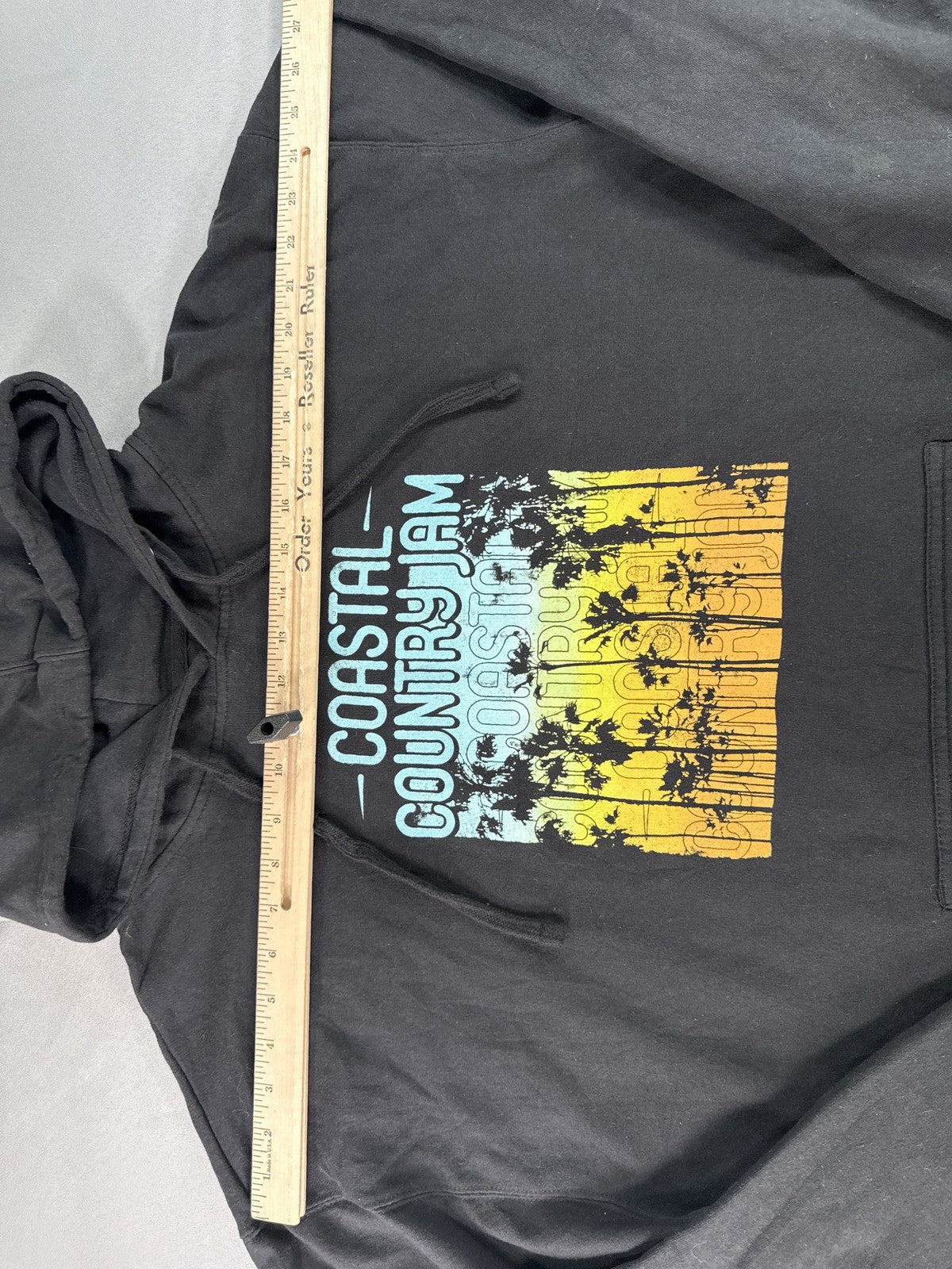 Independent Trading Co Coastal Country Jam Music Hoodie 2XL Black Cotton